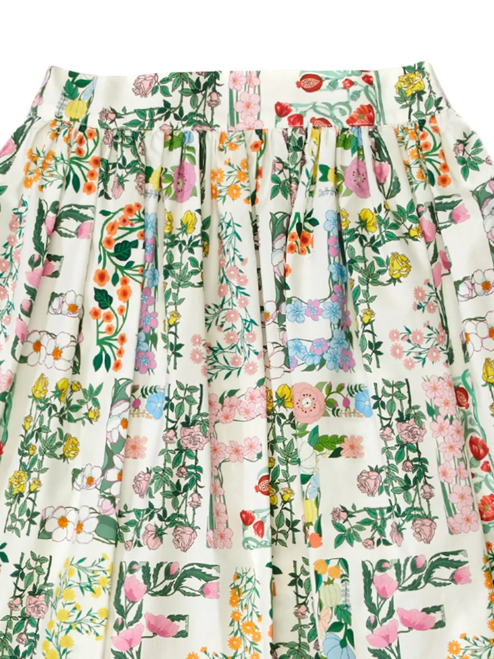 Fendi Kids Plooirok met bloemenprint Wit