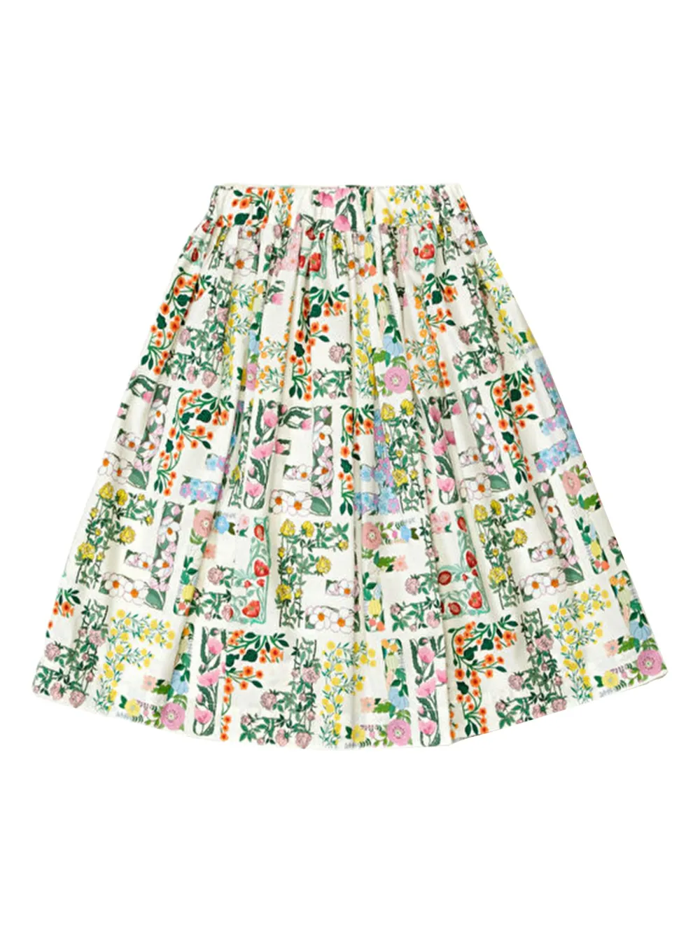 Fendi Kids Plooirok met bloe print Wit