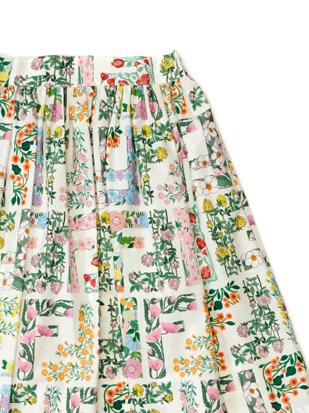 Fendi Kids Plooirok met bloemenprint Wit