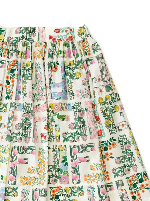 Fendi Kids floral-print Pleated Skirt | White | FARFETCH