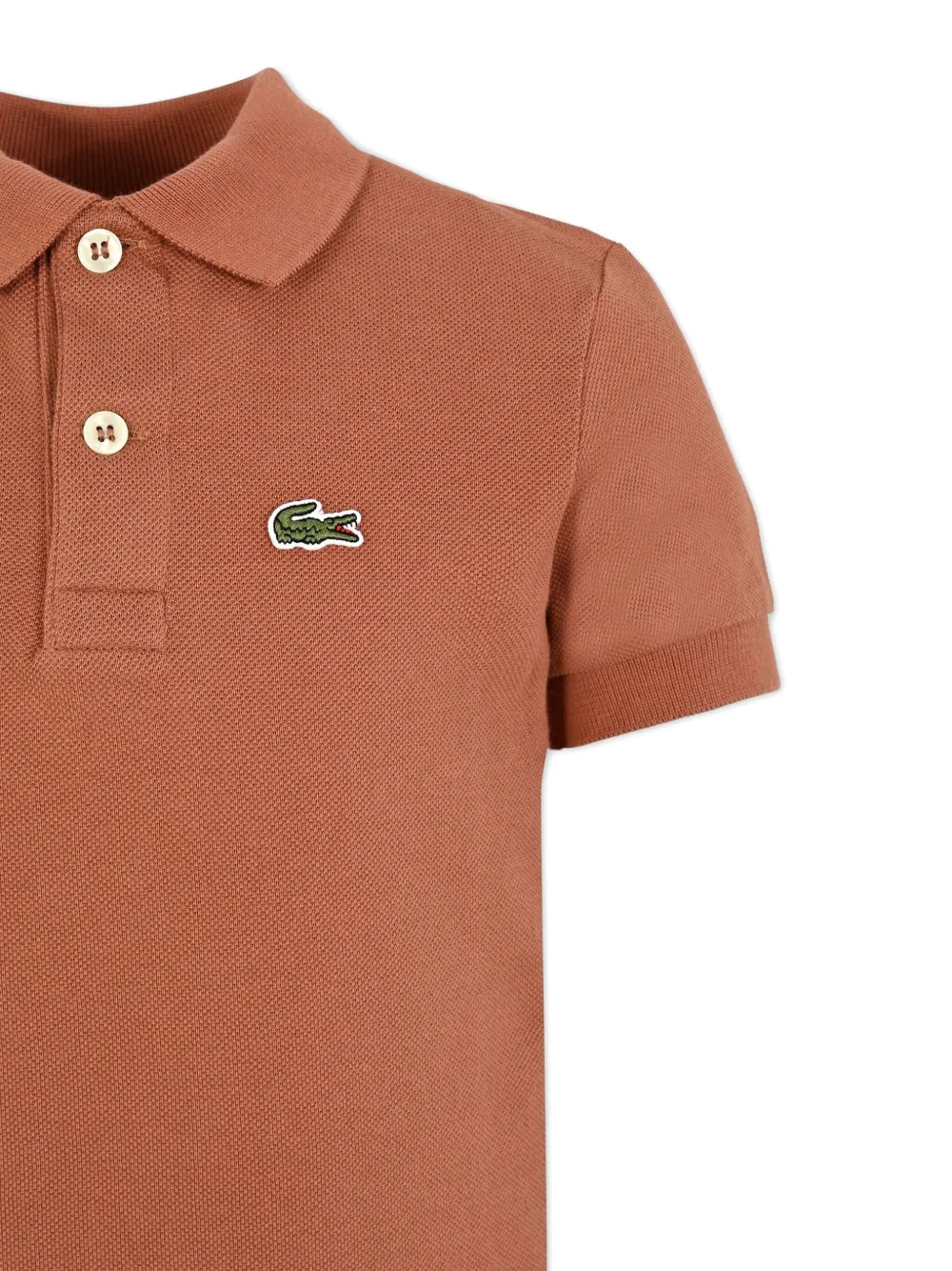Lacoste Kids Poloshirt met geborduurd logo en korte mouwen Bruin