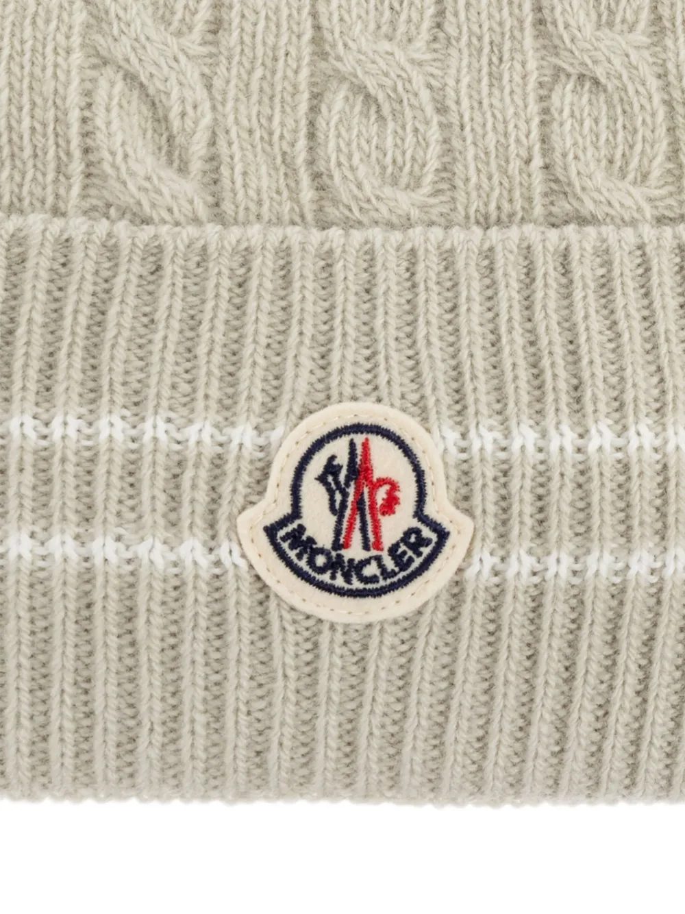 Moncler Enfant cable-knit wool hat Beige