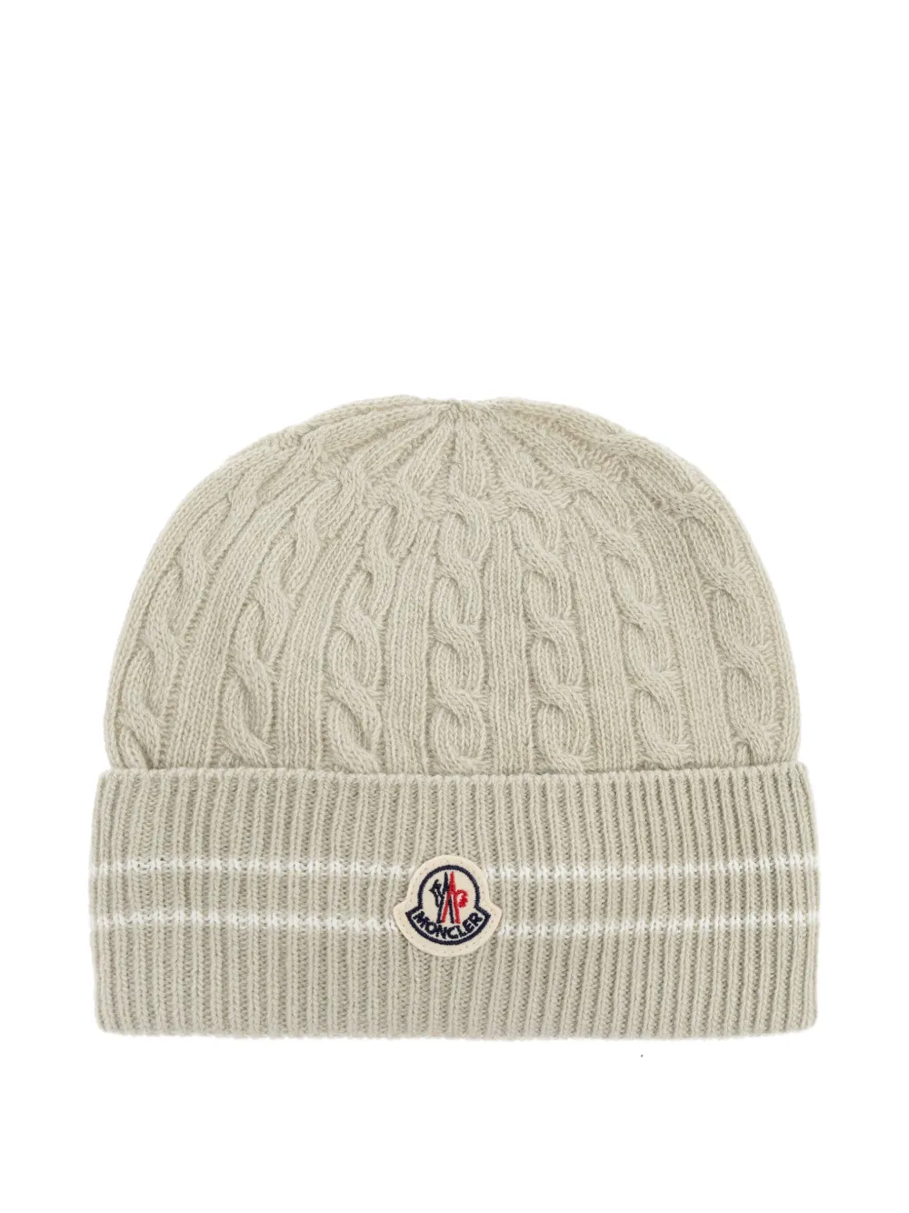 Moncler Enfant cable-knit wool hat Beige