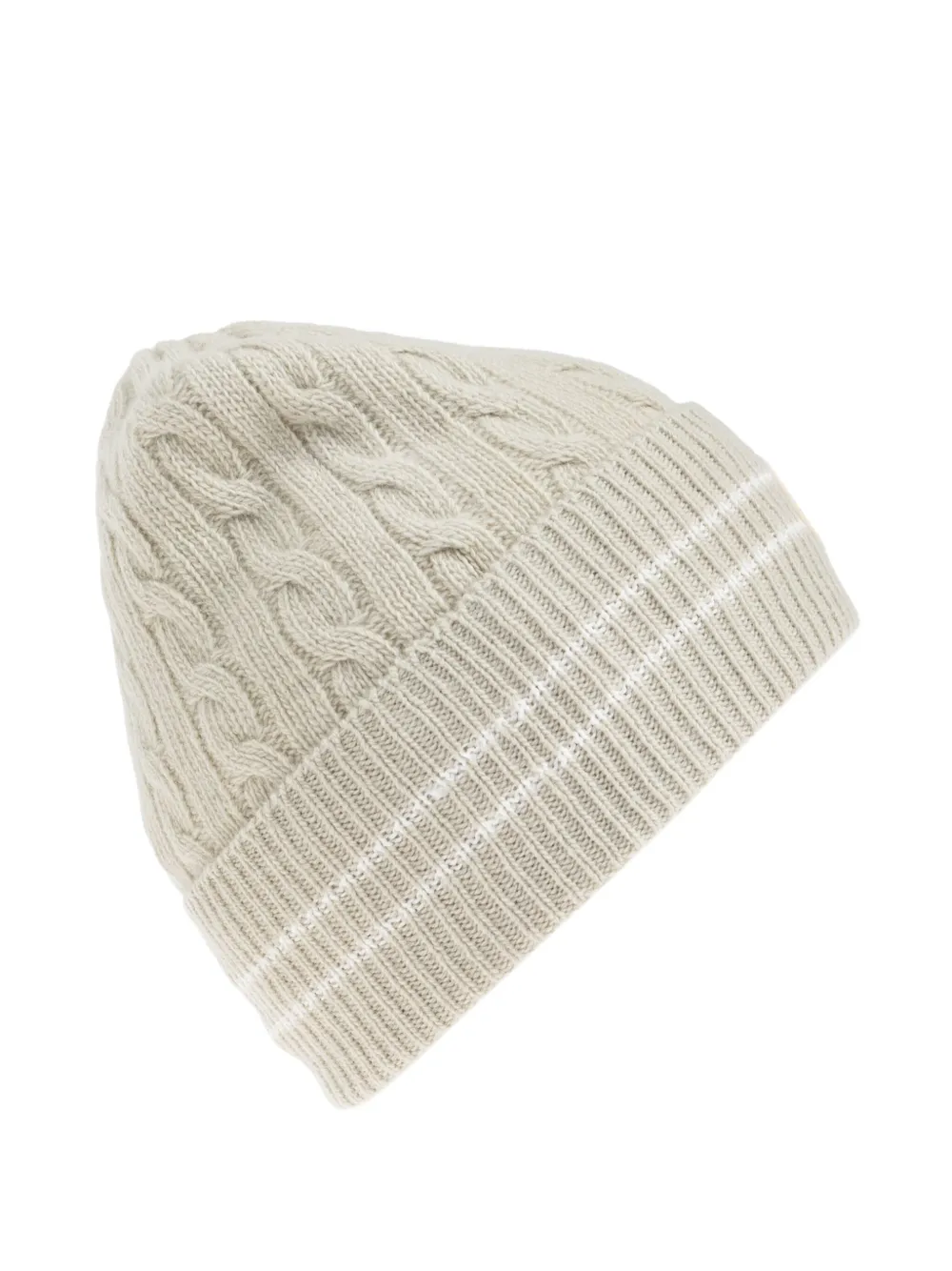 Moncler Enfant cable-knit wool hat Beige