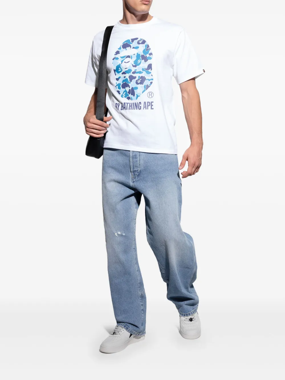A BATHING APE star-patch sneakers White