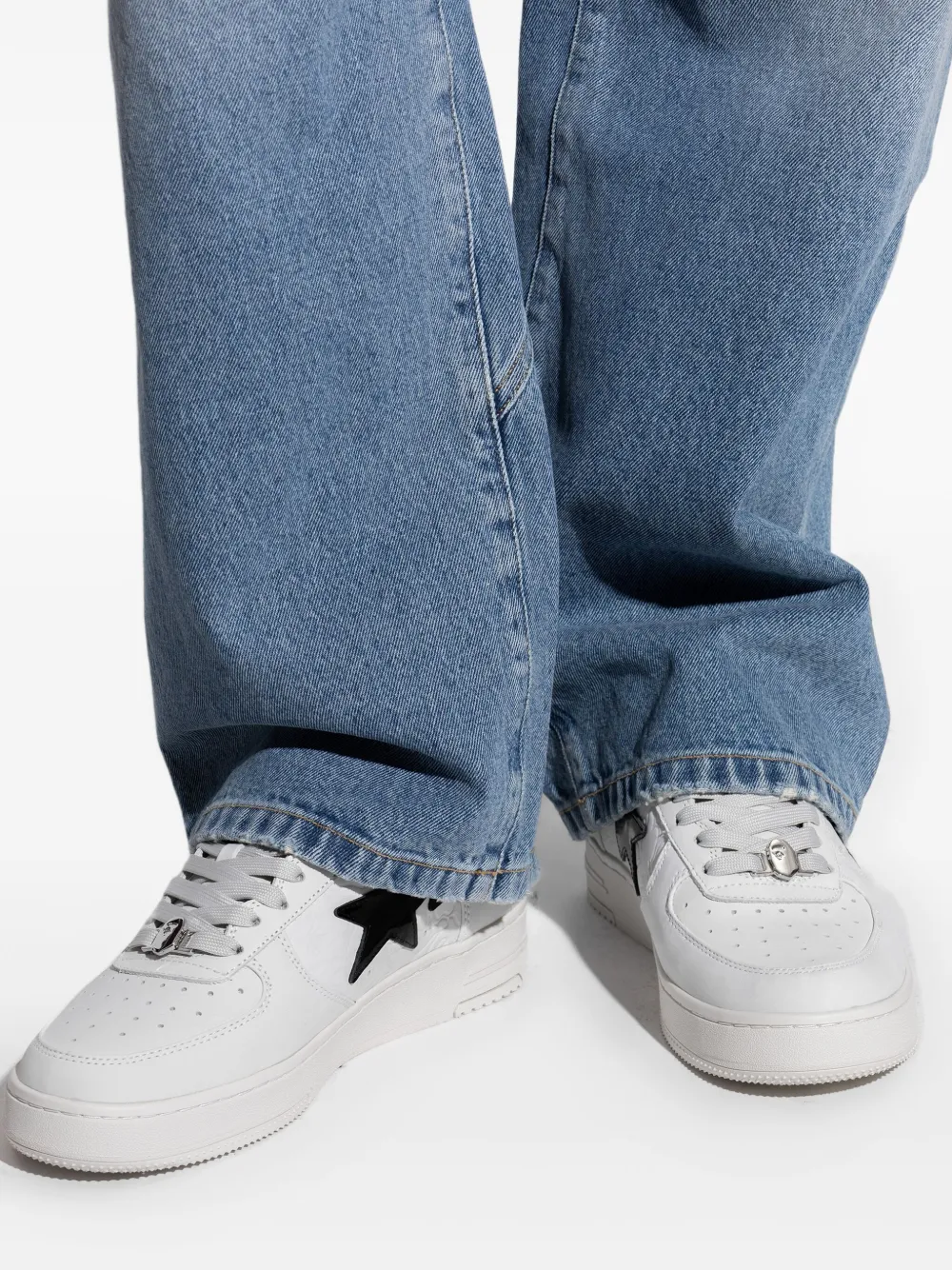 A BATHING APE star-patch sneakers White