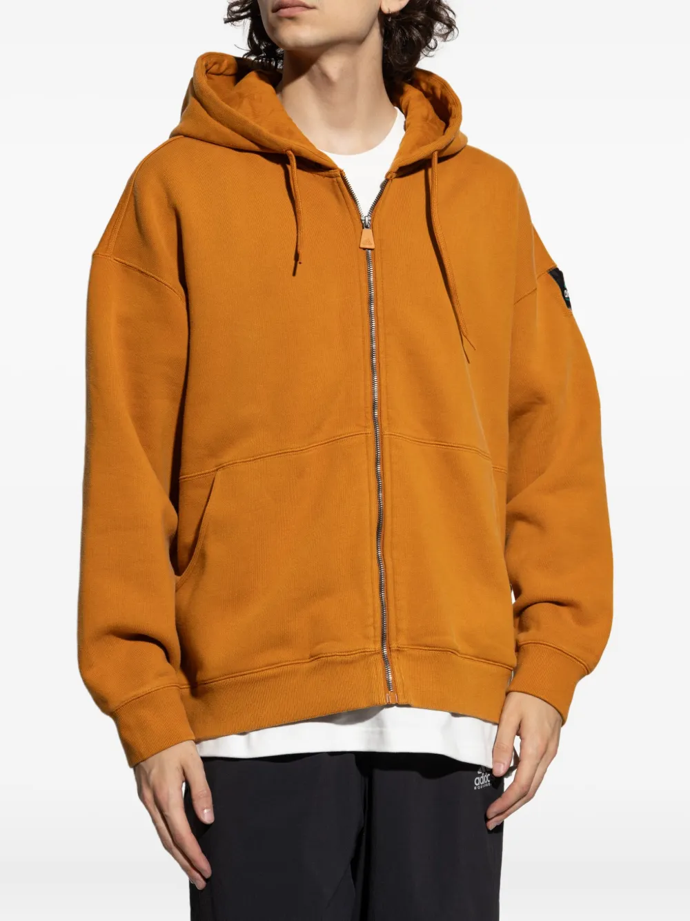 adidas Hoodie met logo-applicatie en rits Oranje