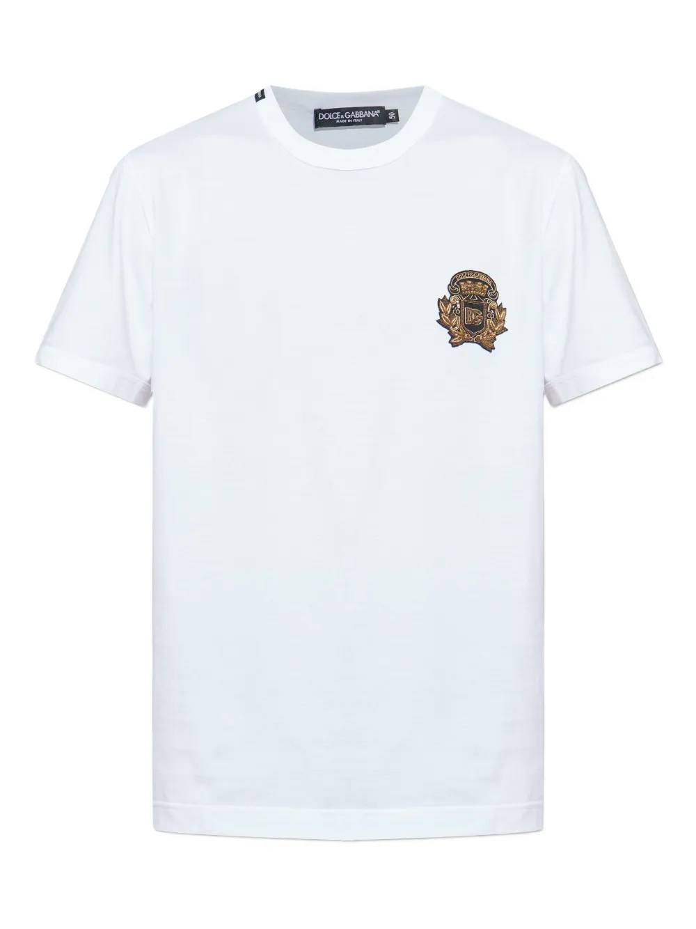 Dolce & Gabbana crest-embellished cotton t-shirt Wit