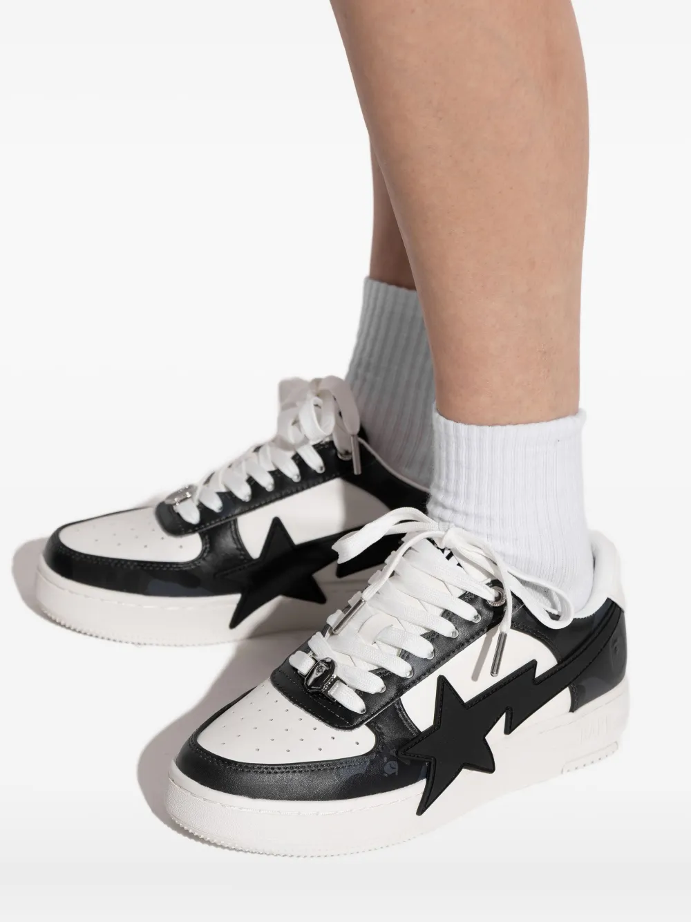 A Bathing Ape Bape Star-lightning Snekers In White