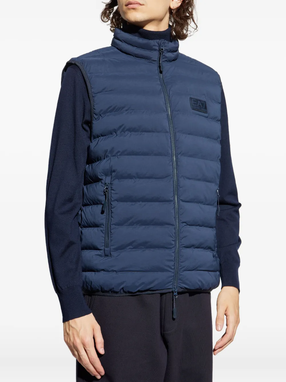 Ea7 Emporio Armani Bodywarmer met logoplakkaat Blauw