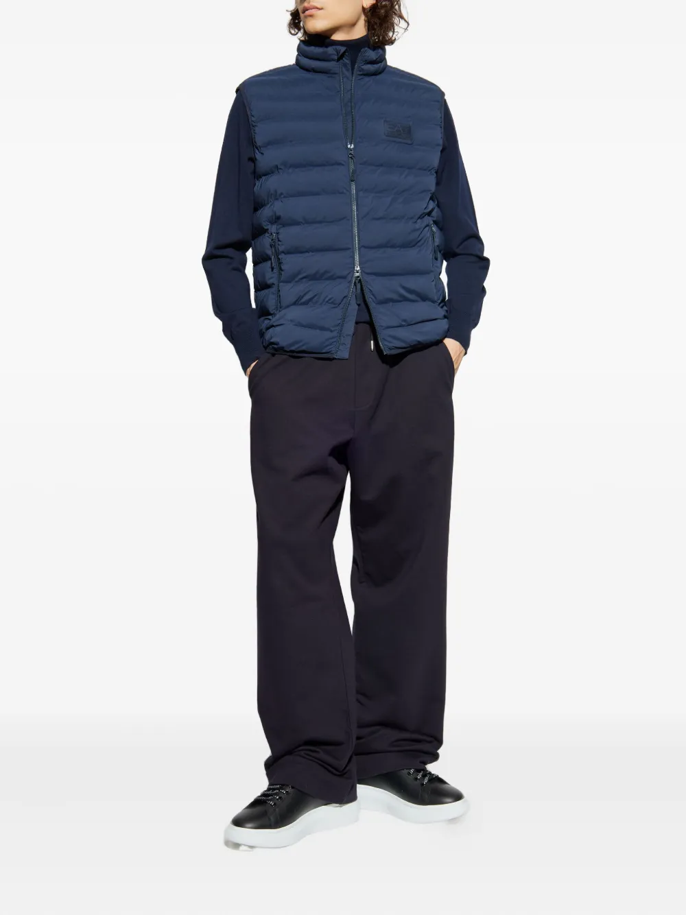 Ea7 Emporio Armani Bodywarmer met logoplakkaat Blauw