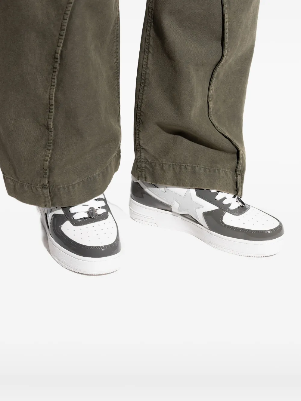 A Bathing Ape Bape Sta Icon #2 Star-patch Sneakers In White