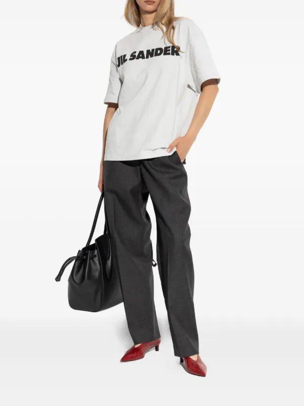 Jil Sander logo-print T-shirt | ホワイト | FARFETCH JP
