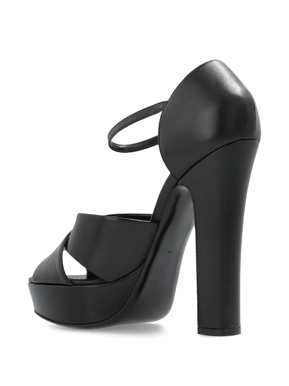 Dolce & Gabbana crossover platform leather sandals Black