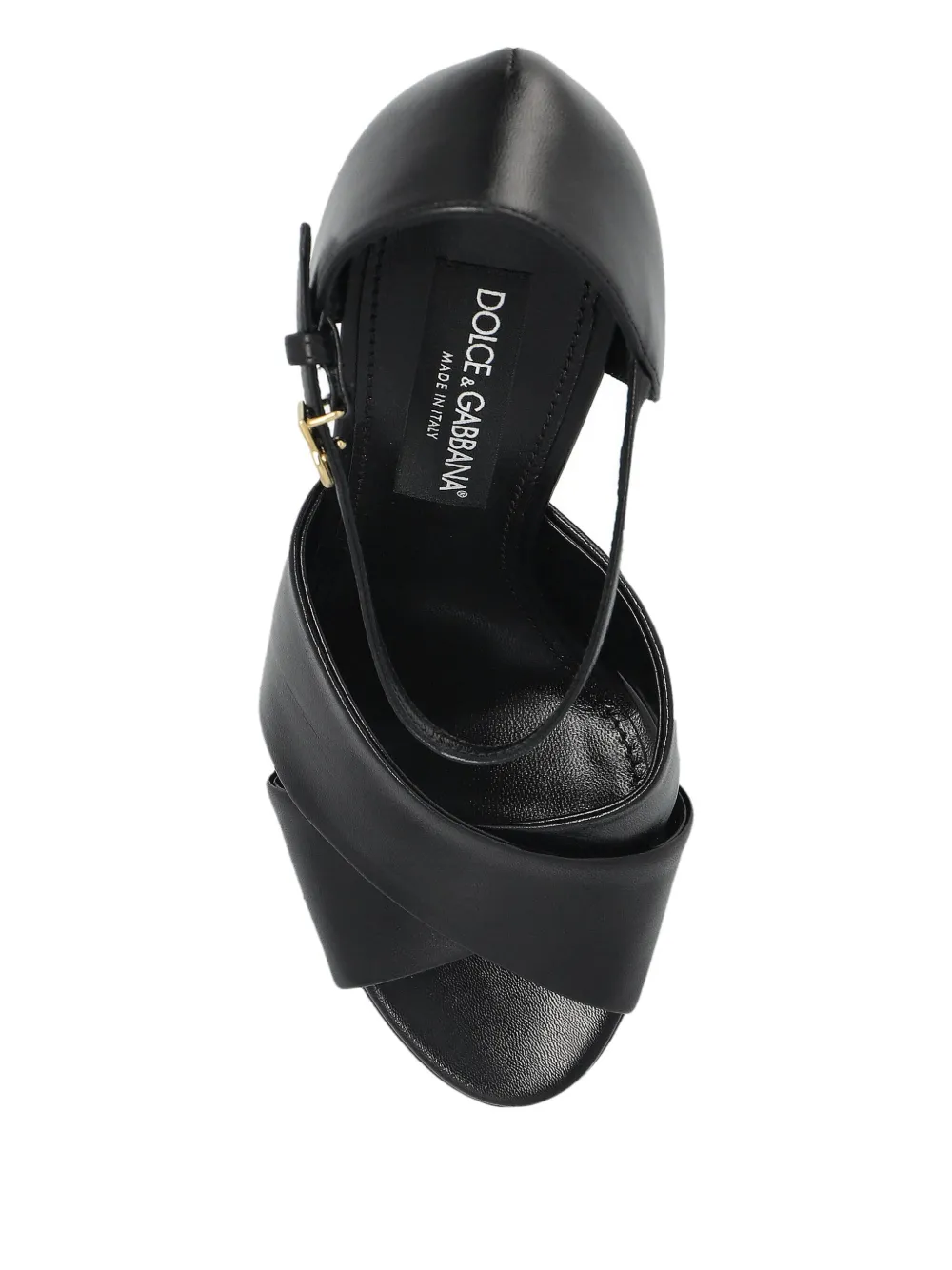 Dolce & Gabbana crossover platform leather sandals Black