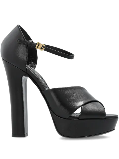 Dolce & Gabbana crossover platform leather sandals