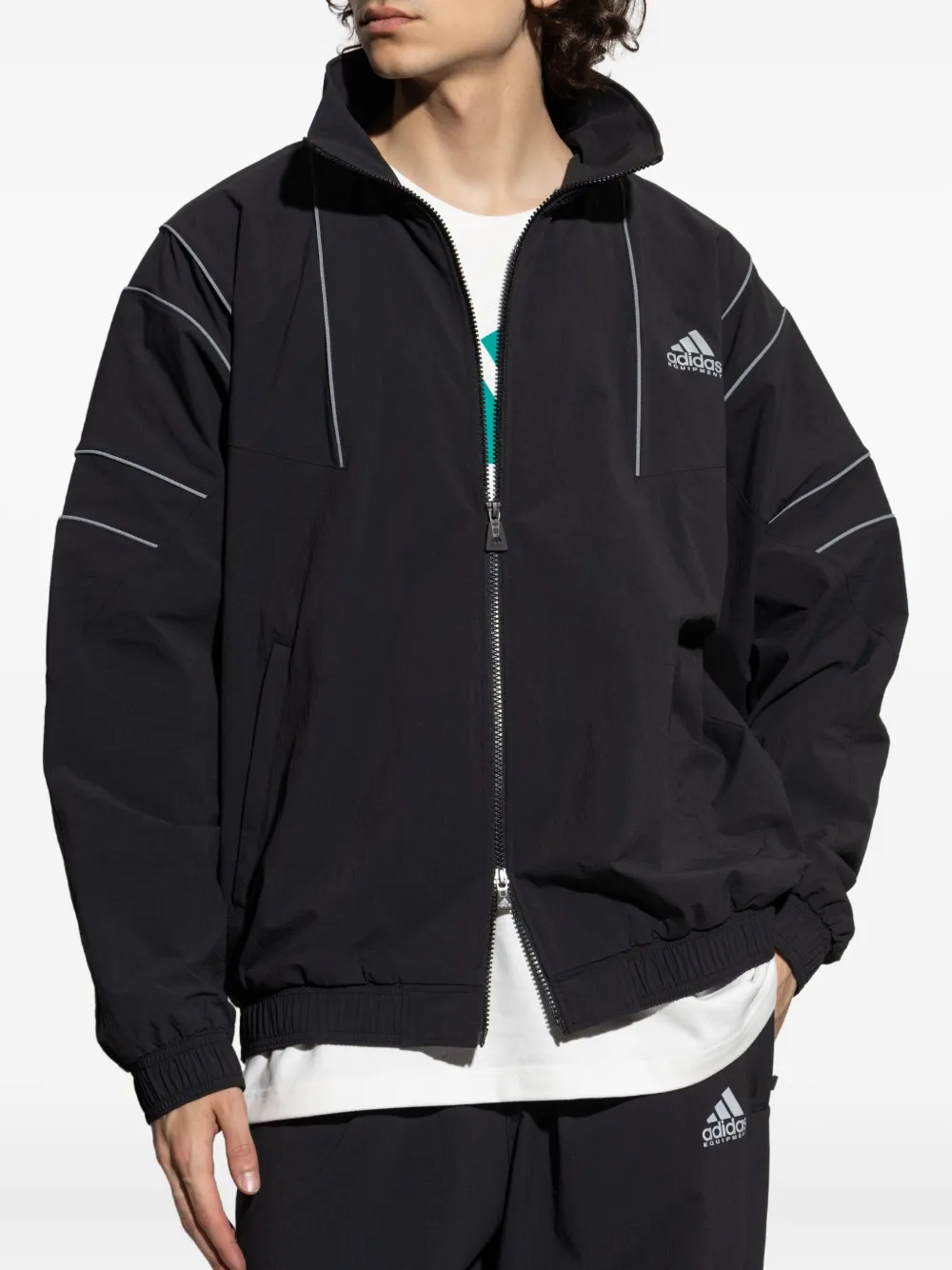 adidas EQT jack met vlakken en rits Zwart