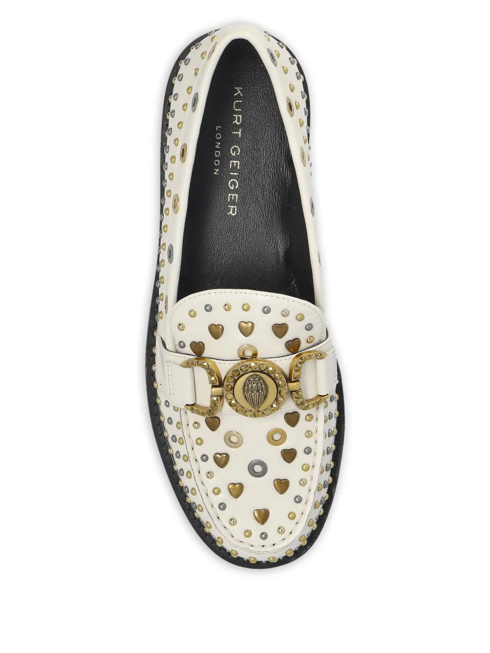 Kurt Geiger Mansion Stud-embellished Loafer In White