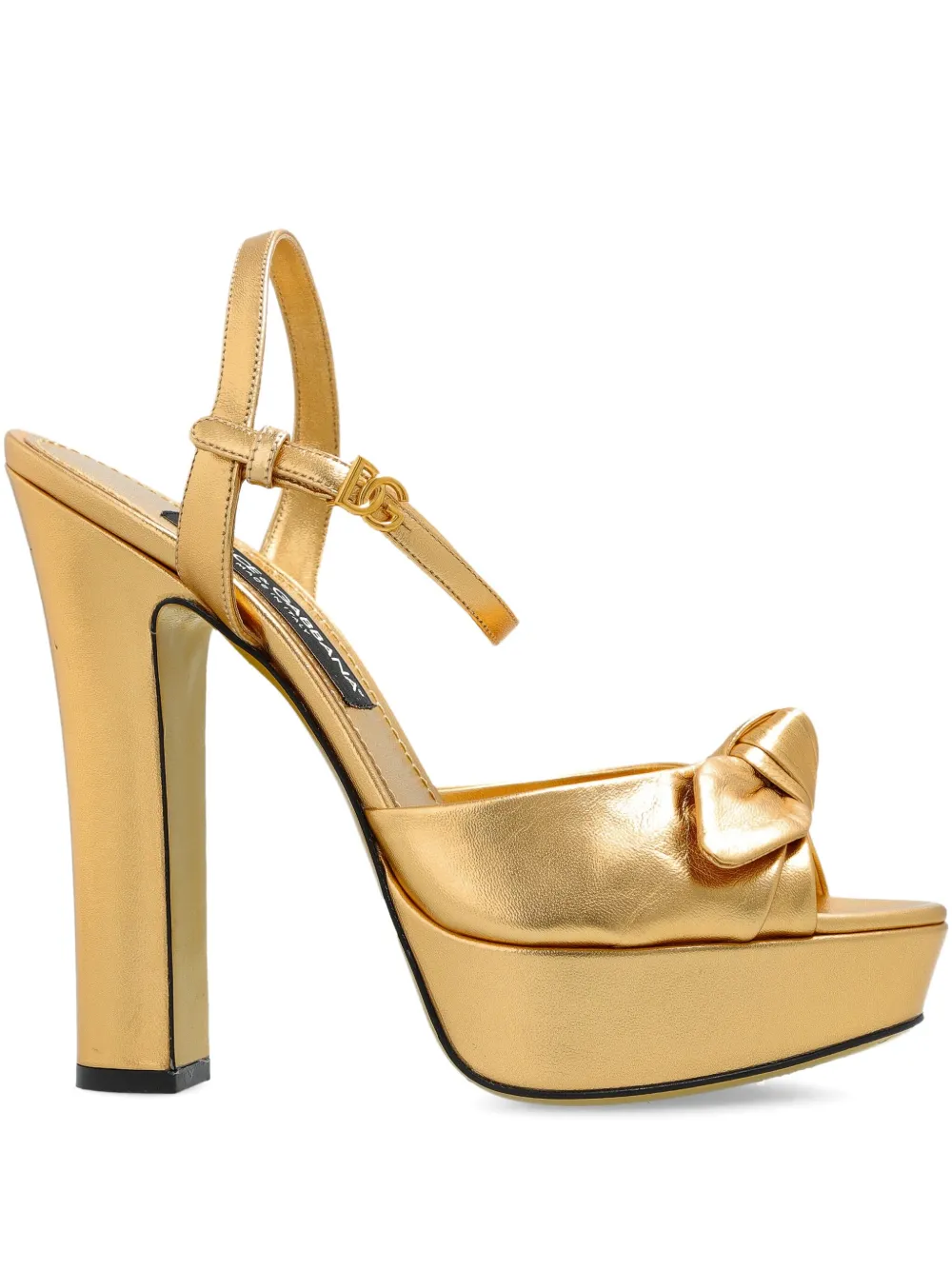 Dolce & Gabbana 115mm leather heeled sandals Yellow