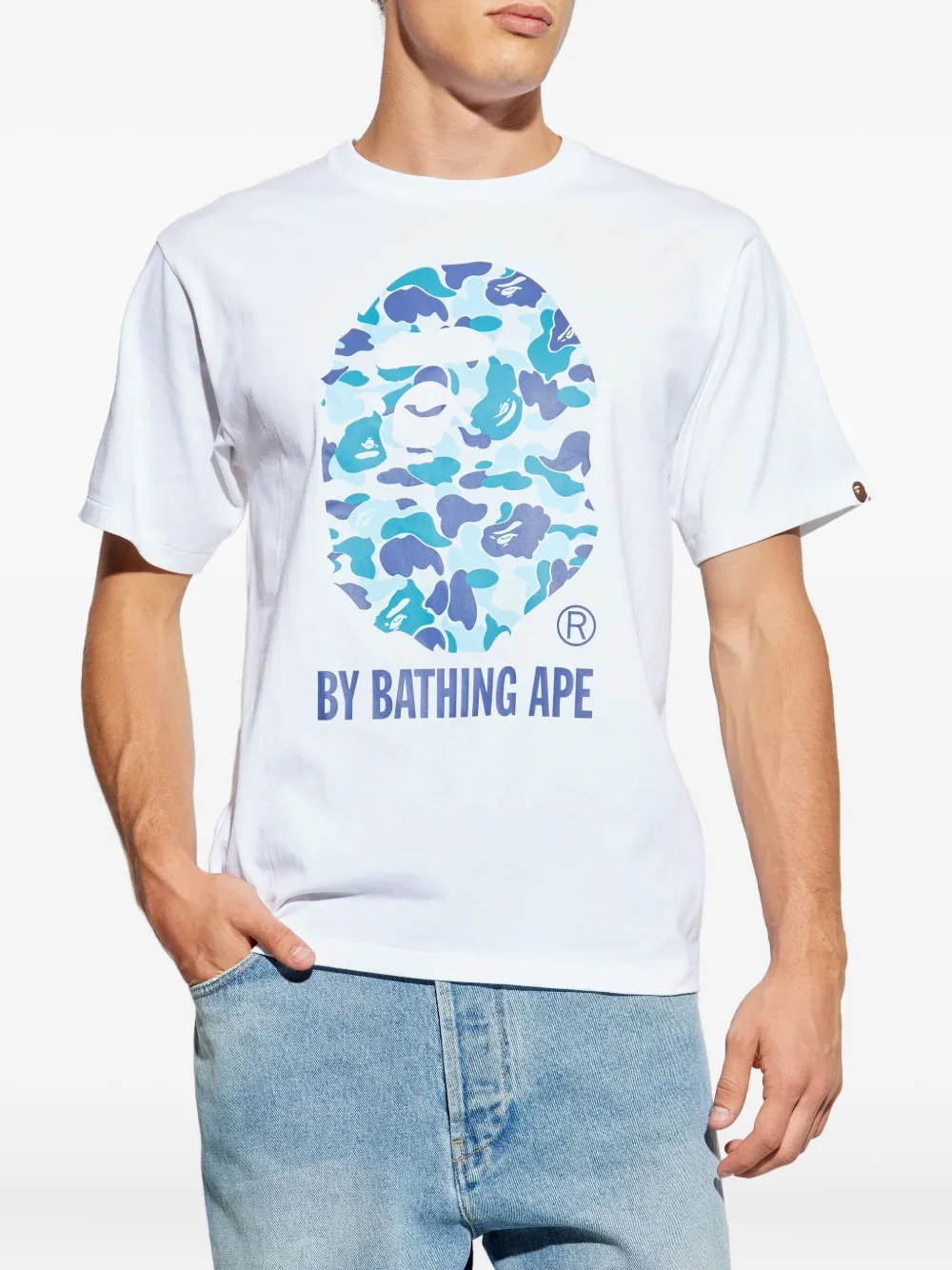 A BATHING APE T-shirt met camouflageprint Wit