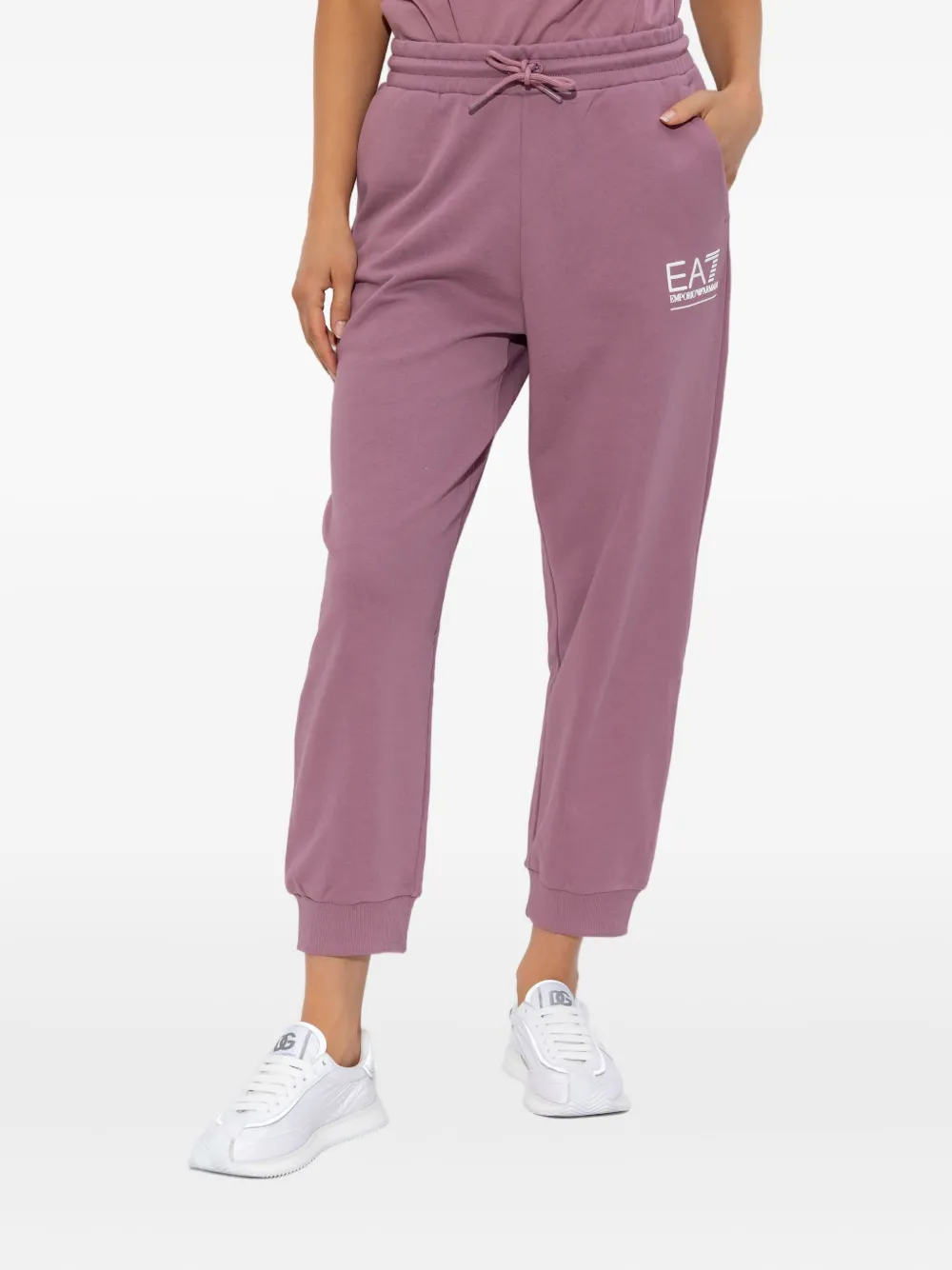 Ea7 Emporio Armani logo-embroidered track pants Roze