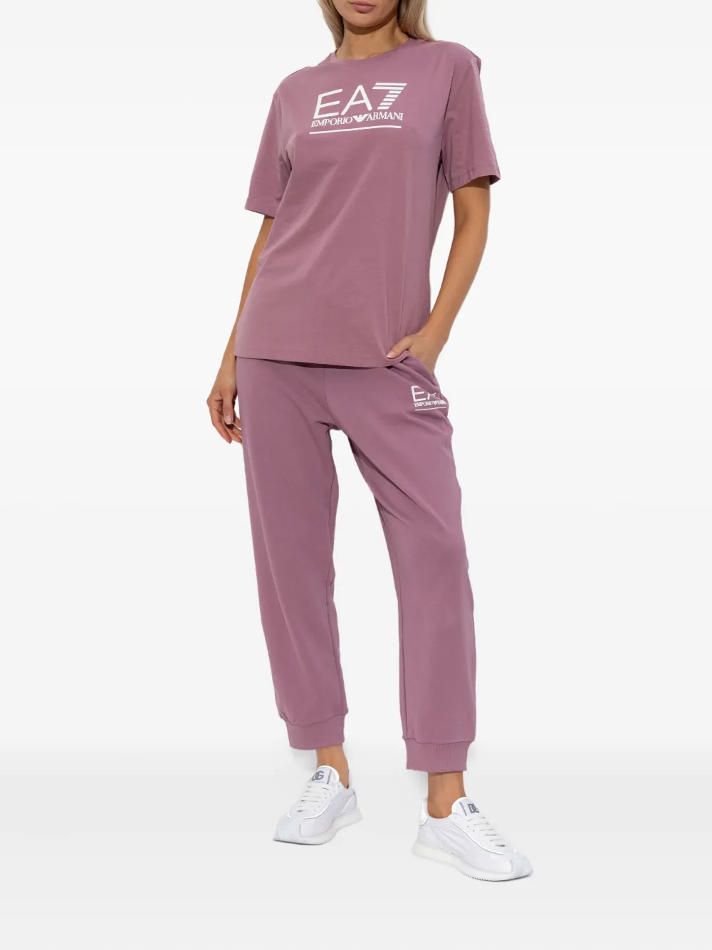 Ea7 Emporio Armani logo-embroidered track pants Roze