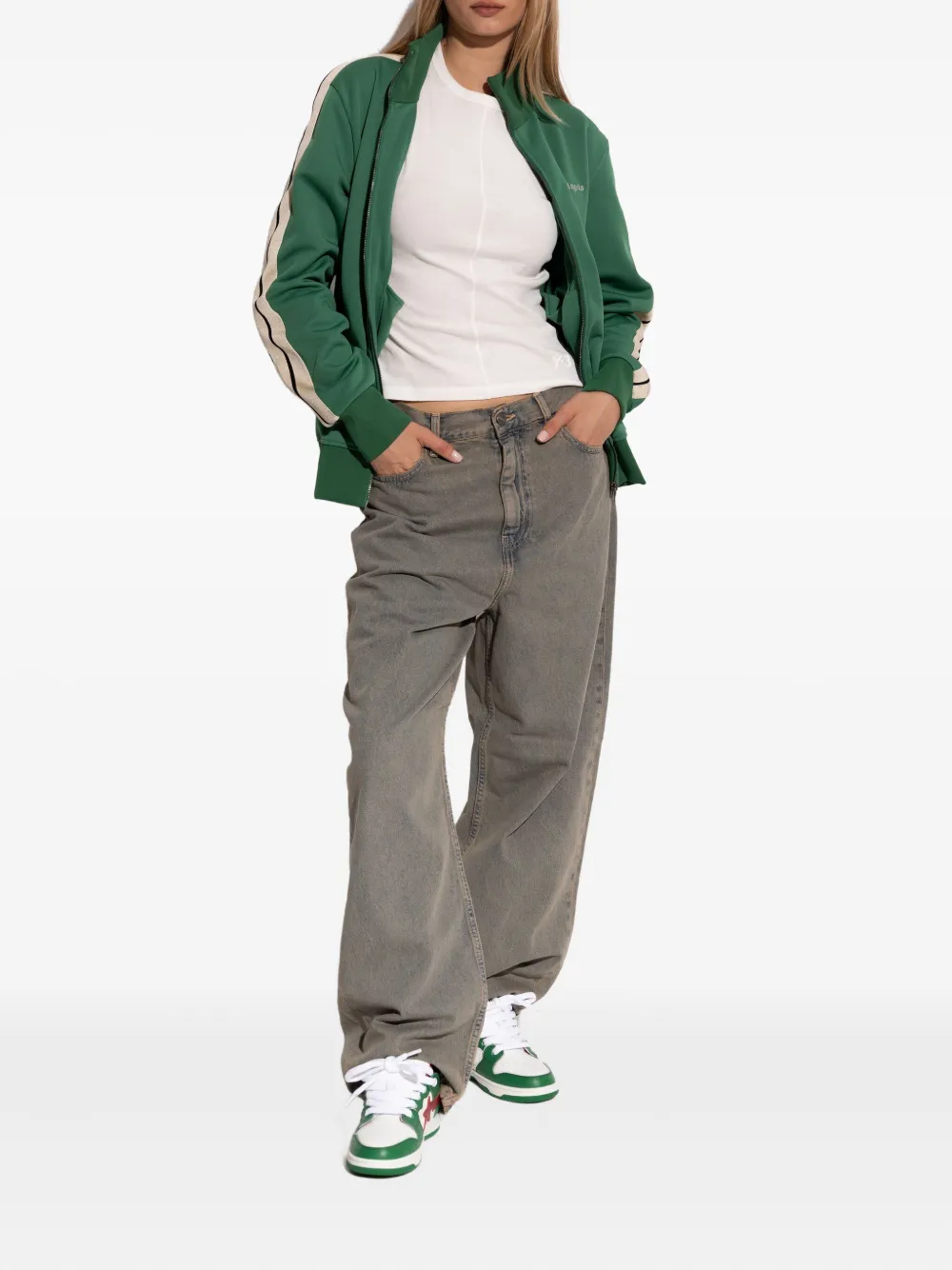 A BATHING APE star-patch sneakers Green