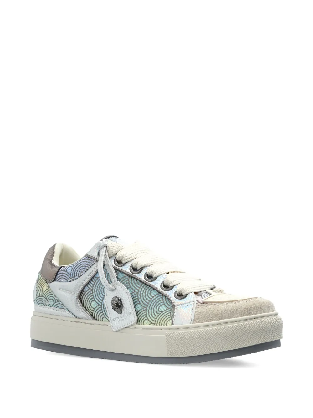 Kurt Geiger London Southbank Tag wave-pattern leather sneakers Neutrals