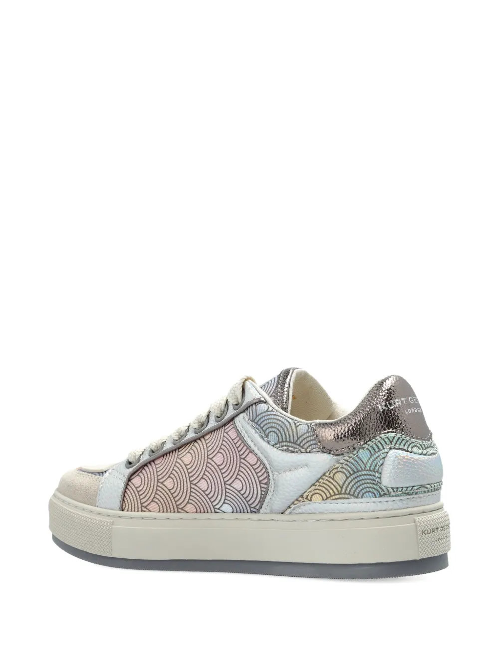 Kurt Geiger London Southbank Tag wave-pattern leather sneakers Neutrals