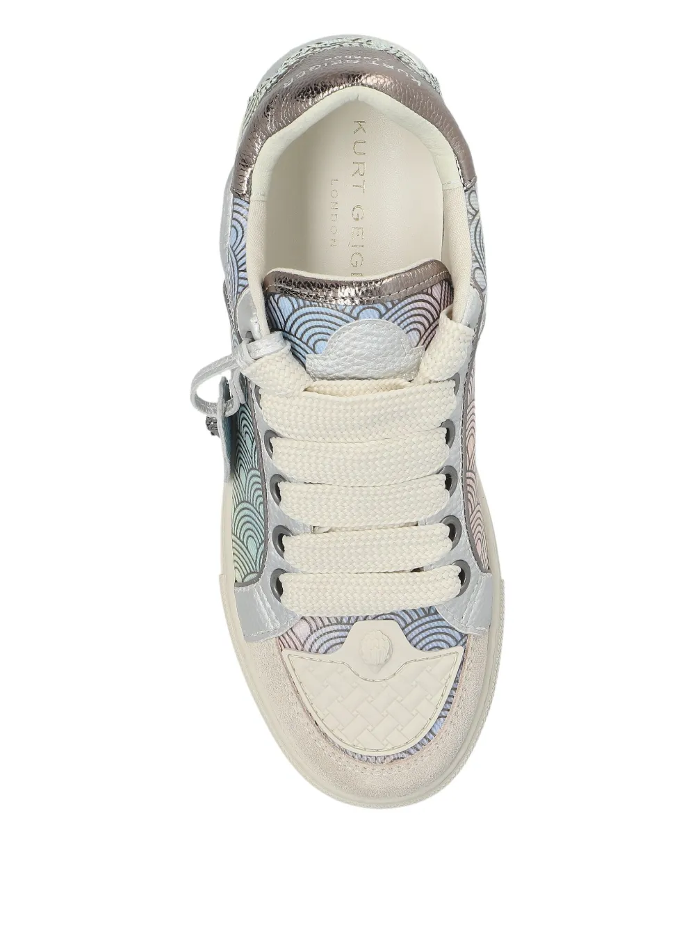 Kurt Geiger London Southbank Tag wave-pattern leather sneakers Neutrals