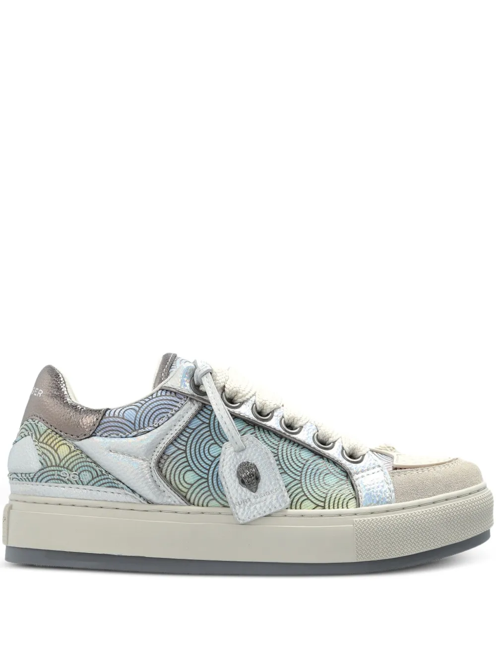 Kurt Geiger London Southbank Tag wave-pattern leather sneakers - Kurt Geiger London Southbank Tag wave-pattern leather sneakers -