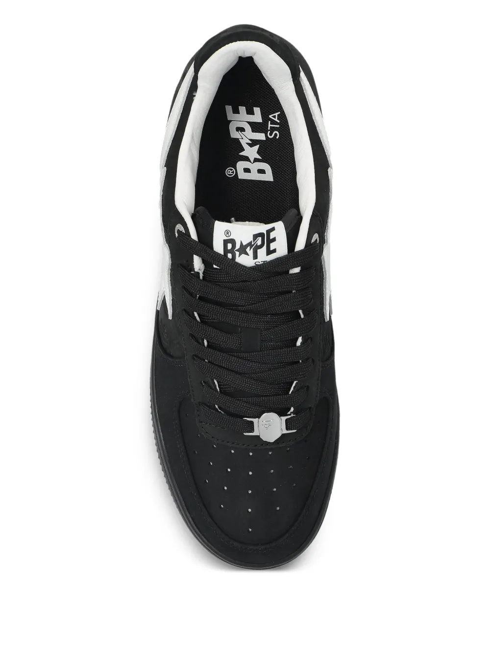 A BATHING APE Sk8 Sta 3 star-embellished leather sneakers Black