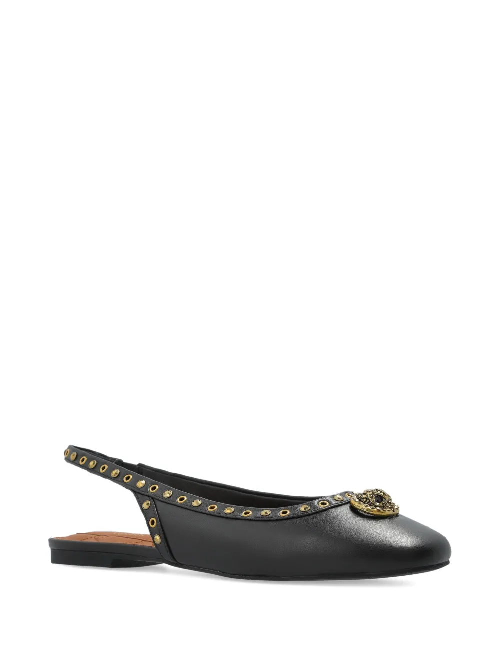 Kurt Geiger London slingback studded flat pumps BLACK