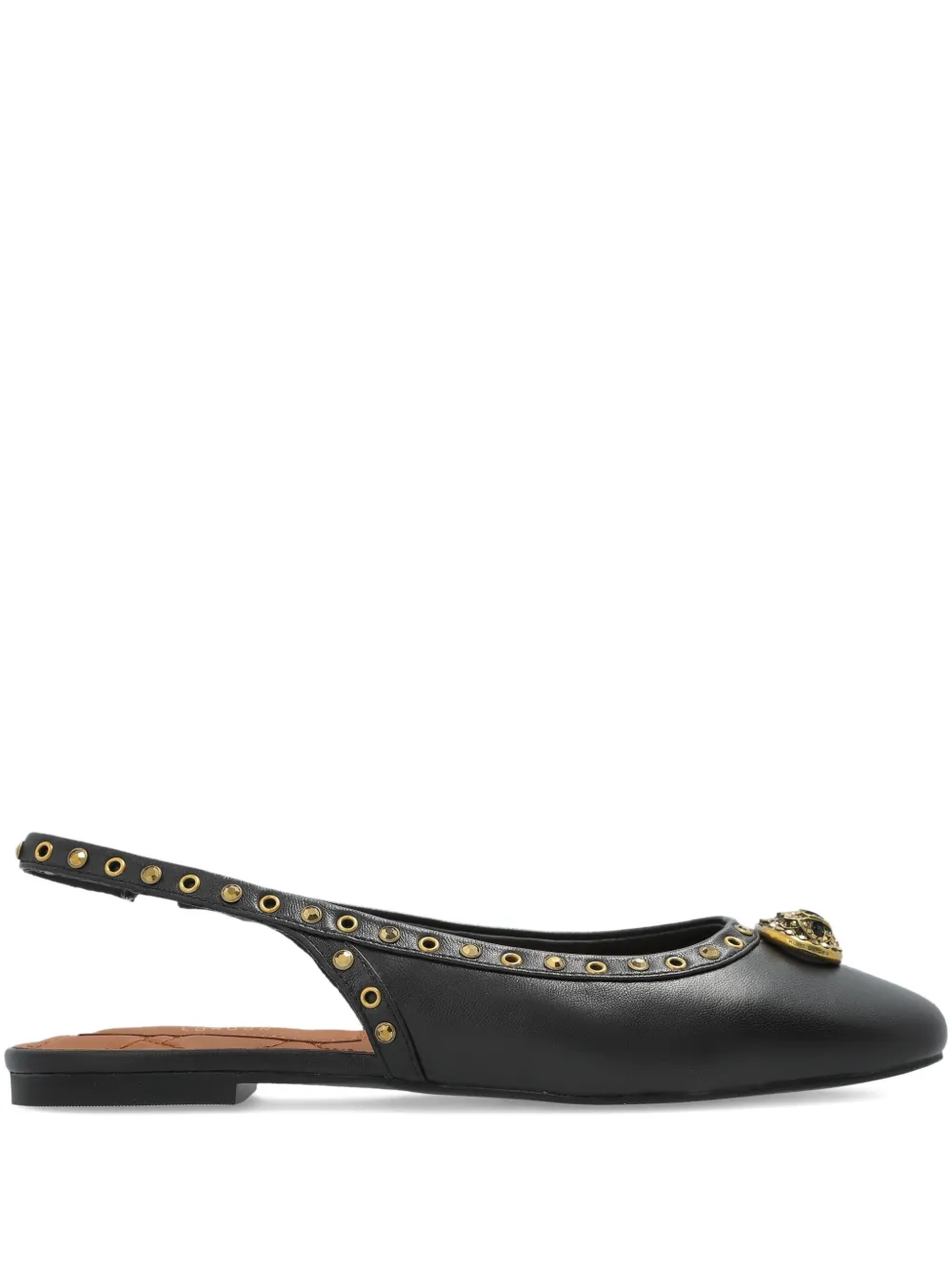 Kurt Geiger London slingback studded flat pumps BLACK