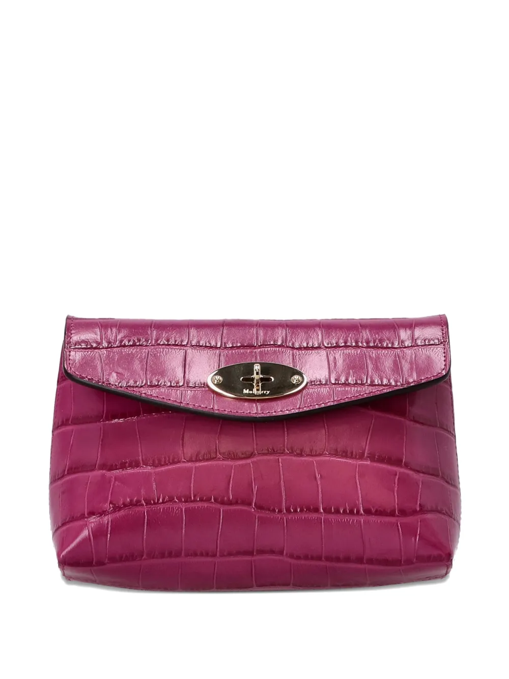 Mulberry Darley Crocodile-embossed Clasp Makeup Bag