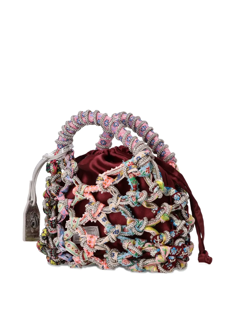 Kurt Geiger London satin-fabric crystal-embellished tote bag Roze