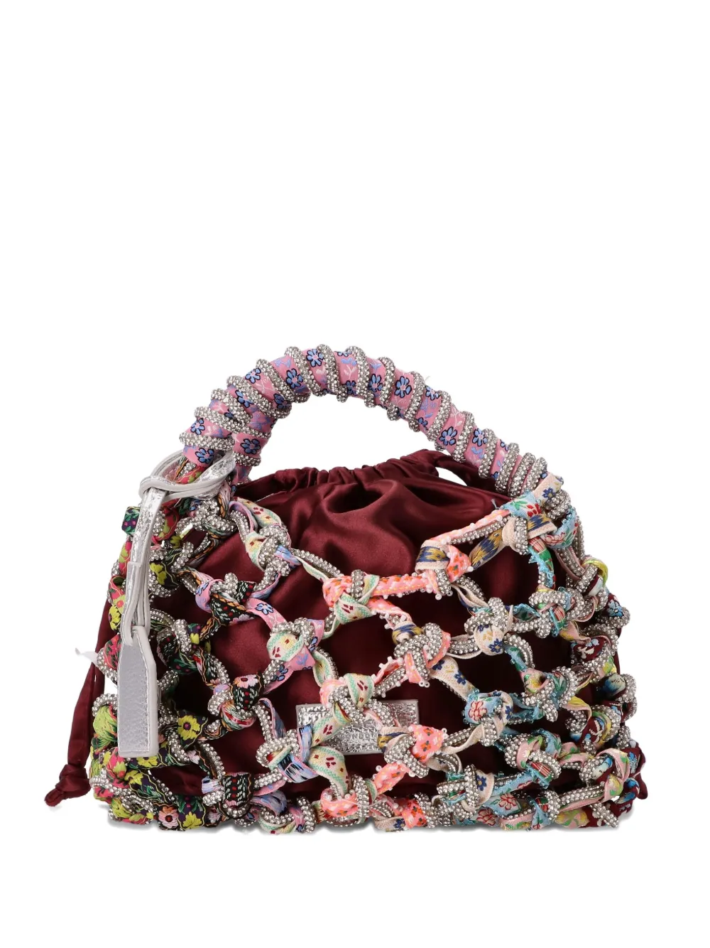 Kurt Geiger London satin-fabric crystal-embellished tote bag Roze