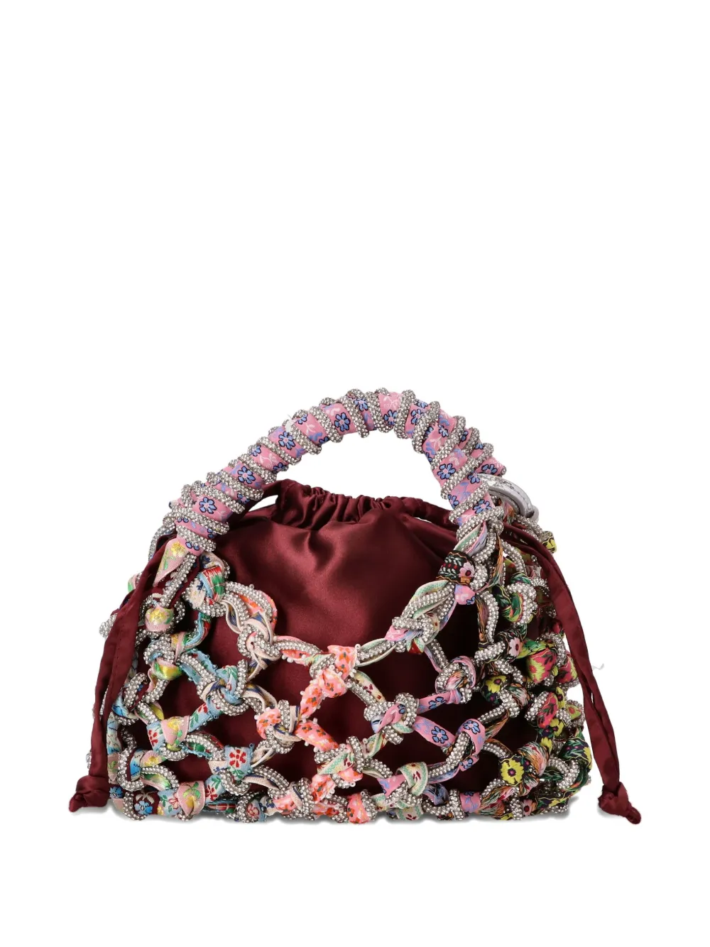 Kurt Geiger London satin-fabric crystal-embellished tote bag Roze