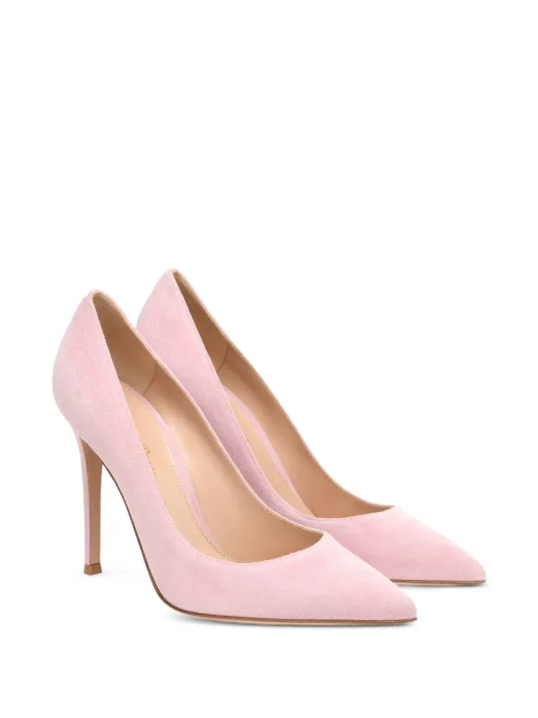 Gianvito Rossi スエード パンプス ピンク Gianvito Rossi 105mm Gianvito Suede Heeled Pumps | Pink | FARFETCH
