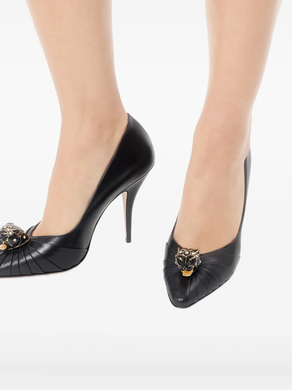 Valentino Garavani 105mm Panthea geplooide pumps Zwart