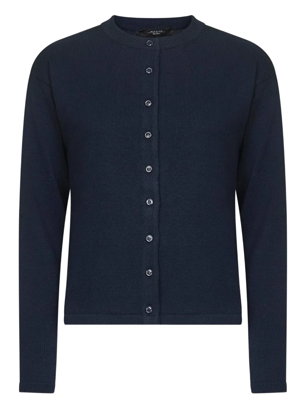 Weekend Max Mara Ribbed Button Cardigan In Blue
