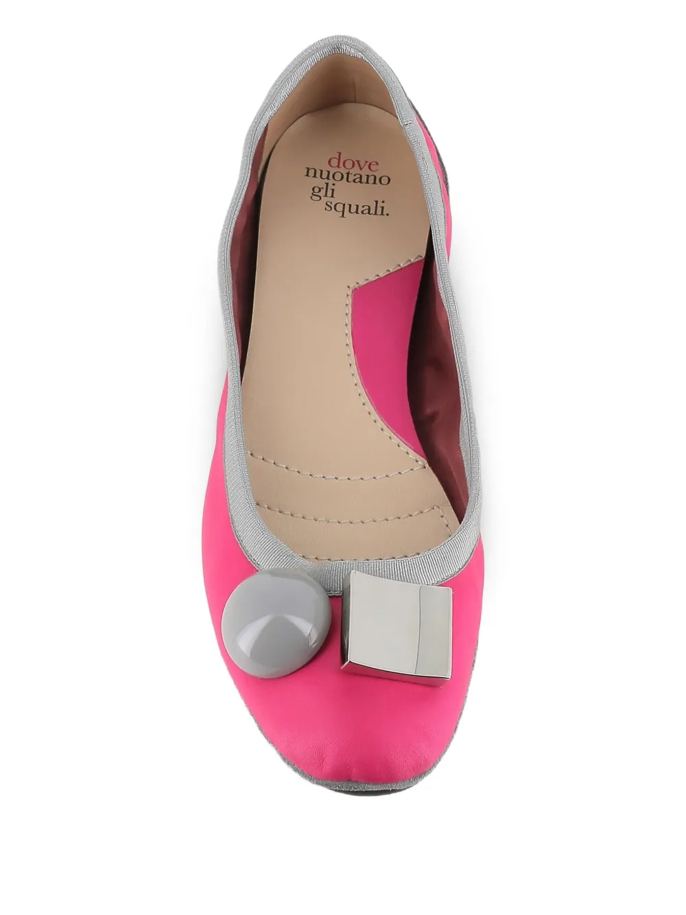 Dove Nuotano Gli Squali panelled ballet flats Pink