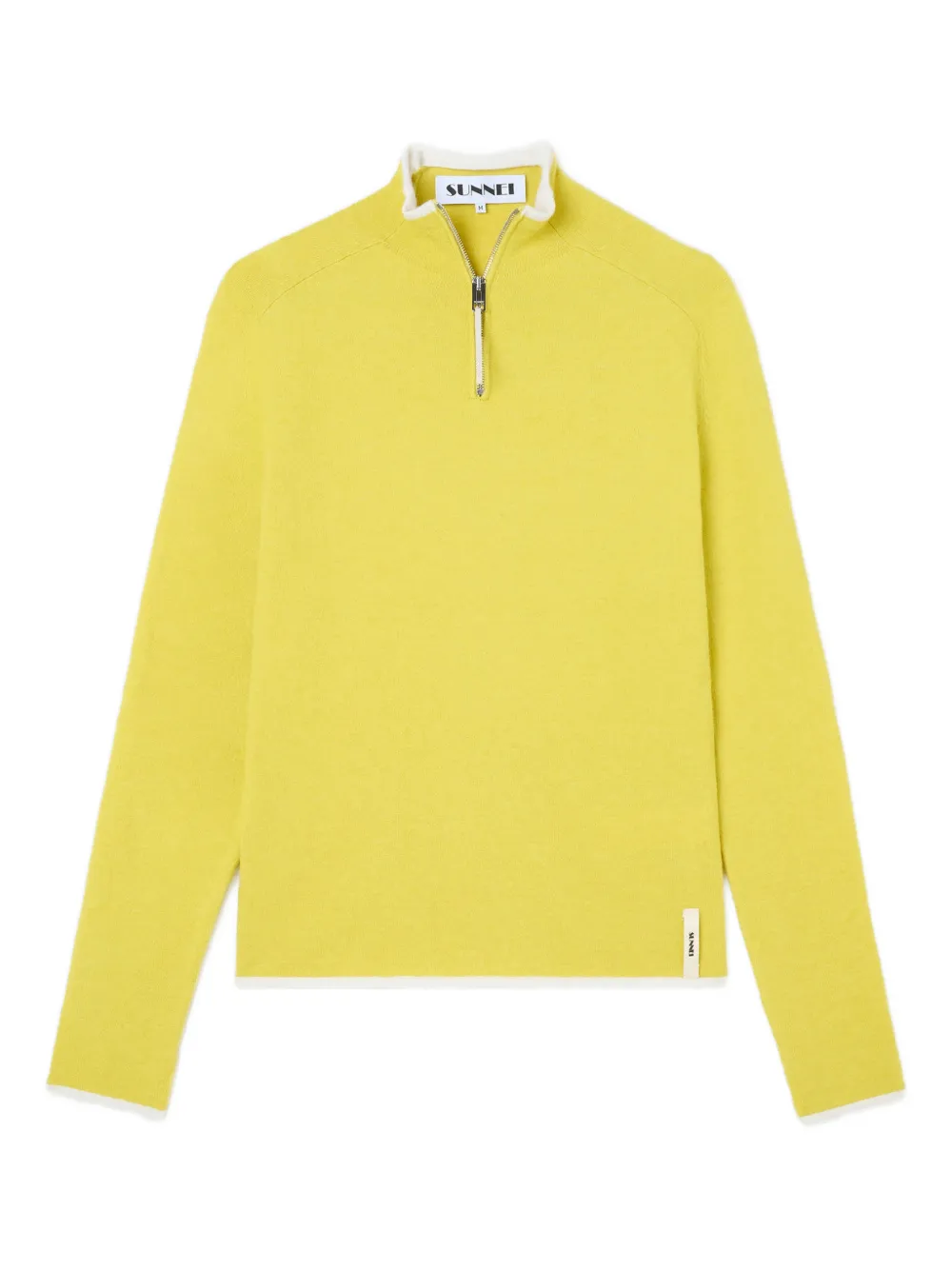 Sunnei Half-zip Long-sleeve Top In Yellow