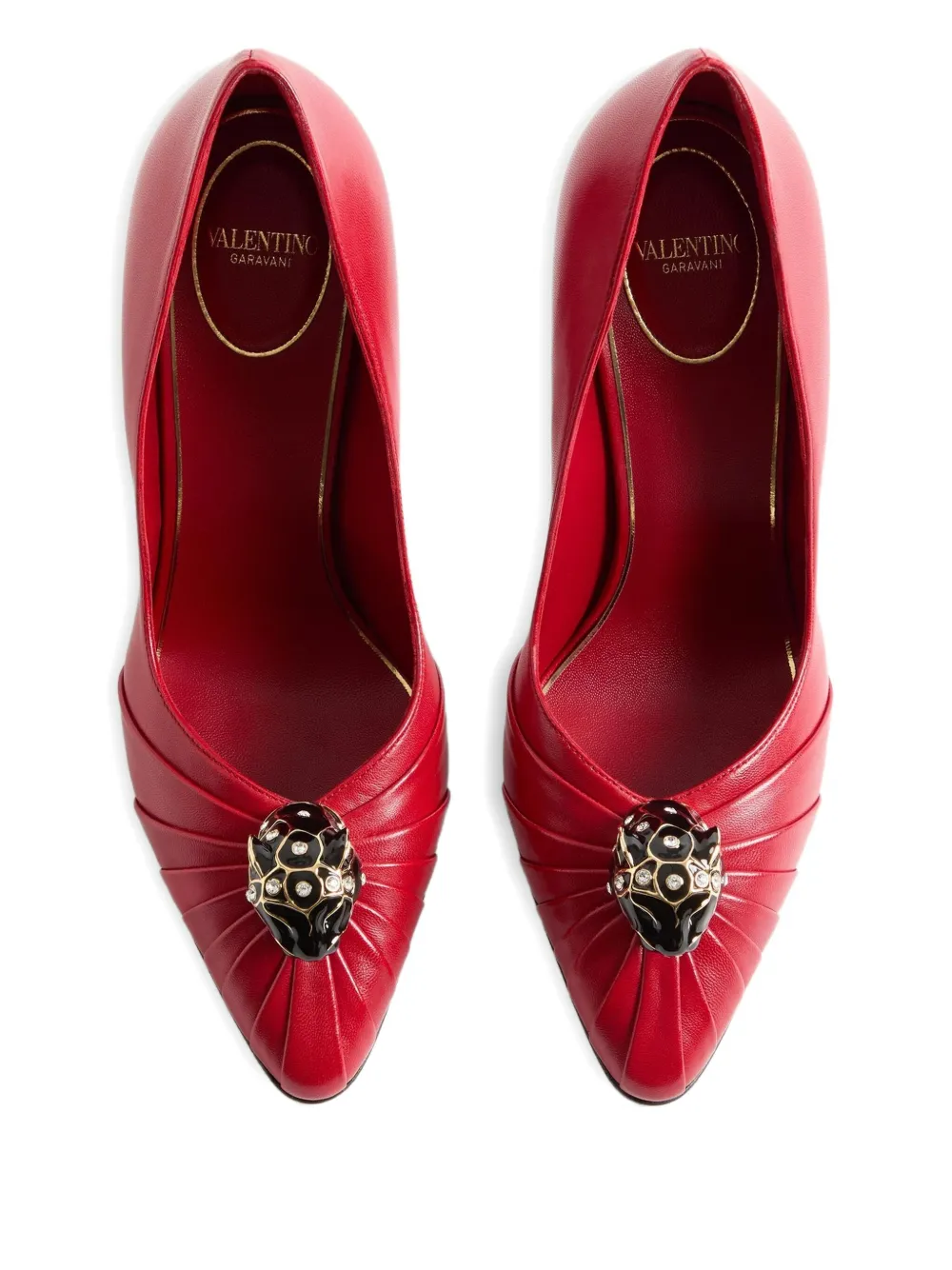 Valentino Garavani 105mm Panthea pleated pumps Red