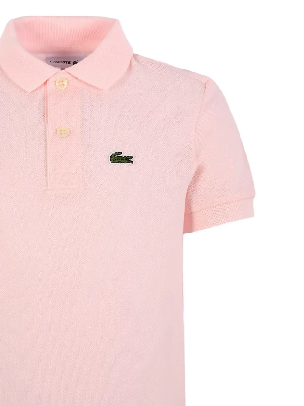 Lacoste Kids Poloshirt met geborduurde krokodil en korte mouwen Roze