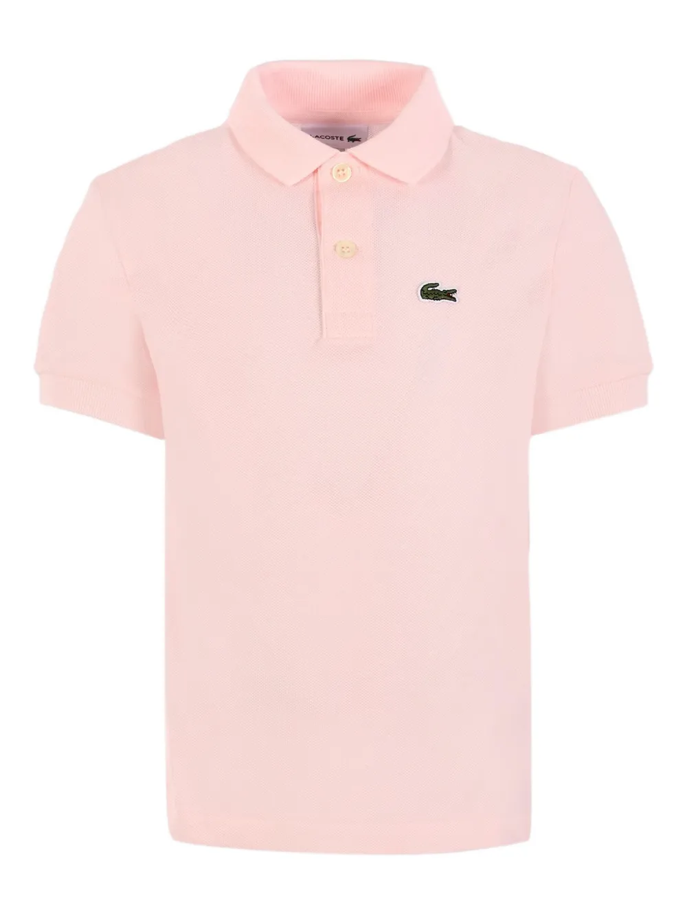Lacoste Kids Poloshirt met geborduurde krokodil en korte mouwen Roze