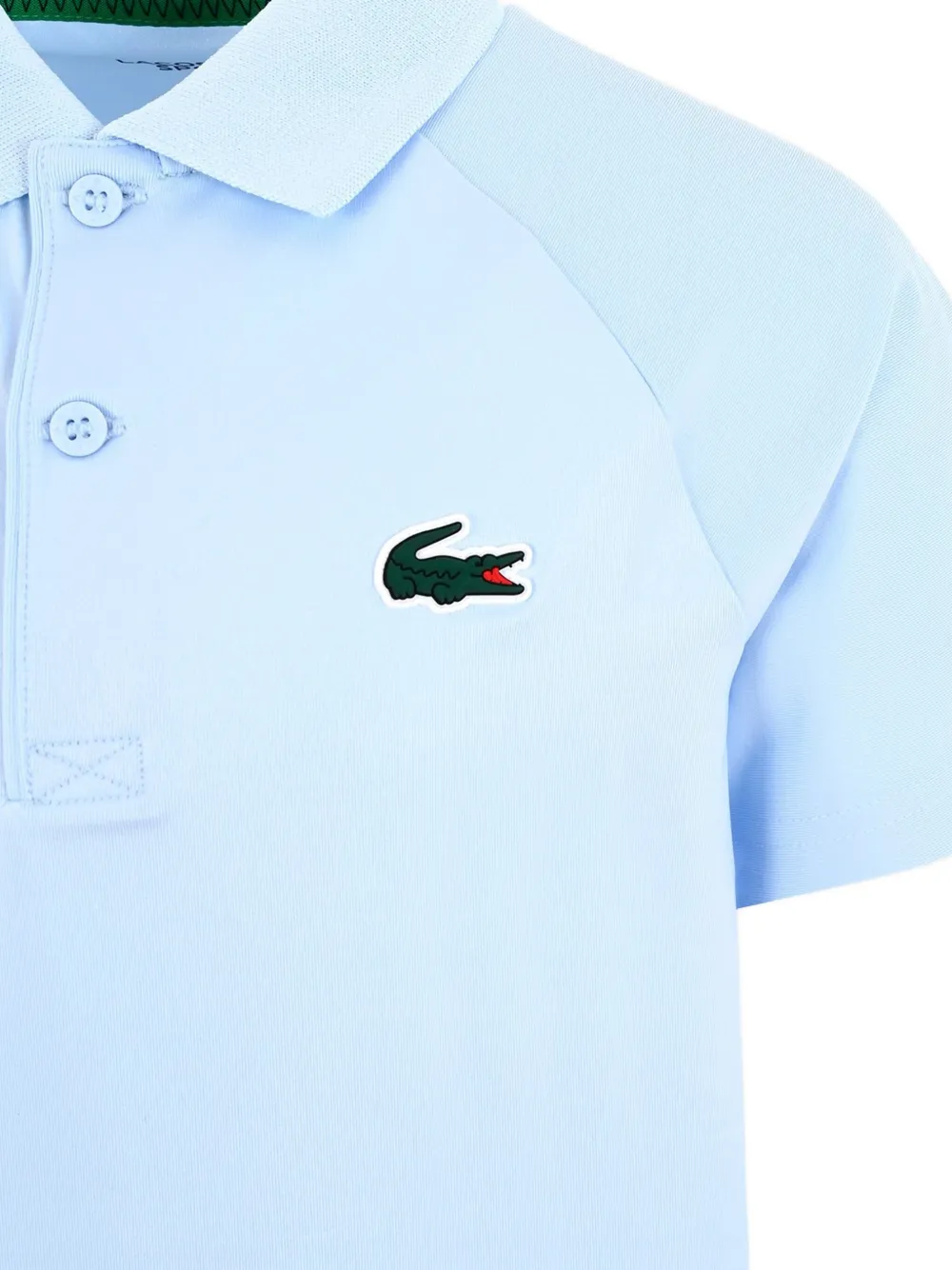 Lacoste Kids logo-patch polo shirt Blauw