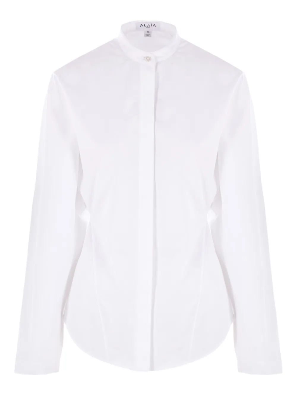 Alaïa mandarin-collar cinched-waist shirt | White | Image 1
