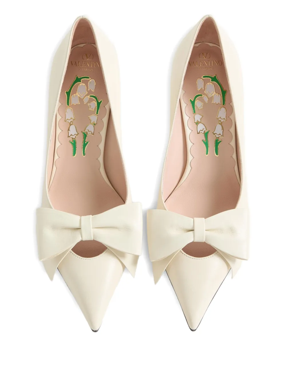 Valentino Garavani 65 mm Bowow Kidskin pumps Beige