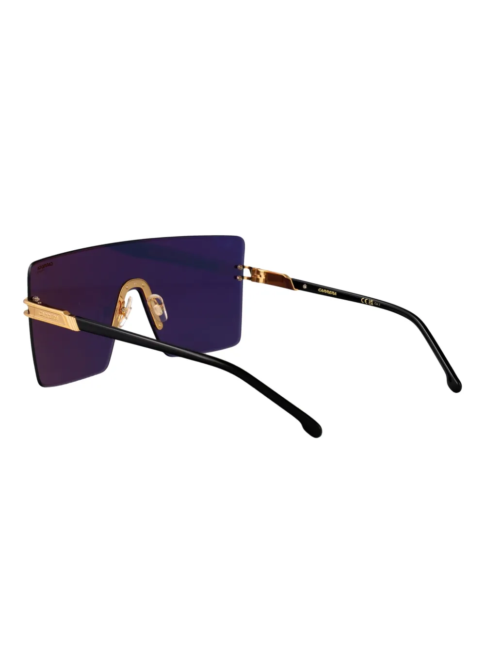 Carrera 1075 Shield gold-detail sunglasses Zwart